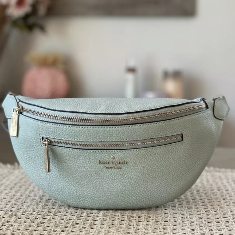 Kate Spade New York Leila Leather Belt Bag Fanny Pack in mint beach glass